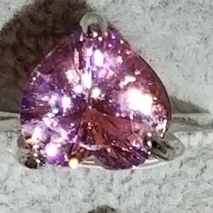 Crystal Glass Huge Heart Ring